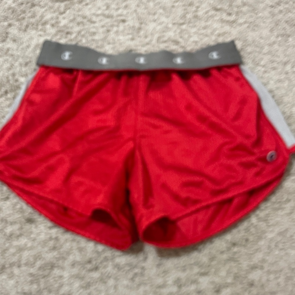 Champion Red and Gray Women's Athletic Shorts